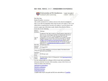 恭喜芳同學(xué)成功獲得圣安德魯斯大學(xué)市場營銷專業(yè)錄取通知書-優(yōu)越教育