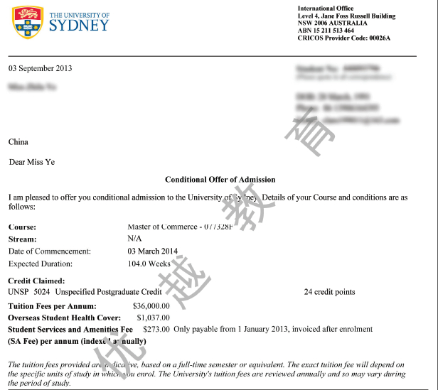 恭喜葉同學成功申請到悉尼大學金融專業(yè)-優(yōu)越教育