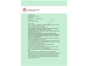 恭喜潘同學獲得伯明翰大學公共管理碩士通知書