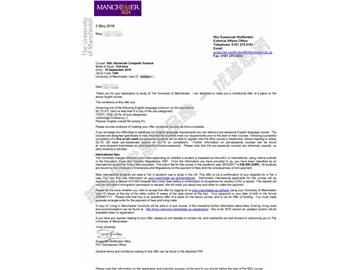 恭喜丁同學(xué)獲得曼徹斯特大學(xué)商務(wù)分析專業(yè)碩士通知書