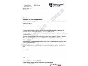 恭喜賈同學(xué)獲得拉夫堡大學(xué)管理學(xué)專業(yè)碩士通知書(shū)