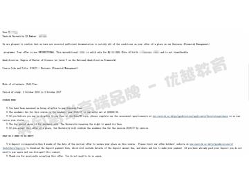 恭喜賀同學(xué)獲得華威大學(xué)金融管理專業(yè)碩士通知書