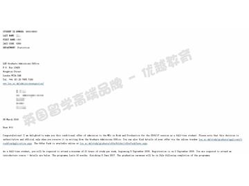  恭喜吳同學(xué)獲得倫敦政治經(jīng)濟(jì)學(xué)院數(shù)據(jù)與推斷統(tǒng)計(jì)學(xué)專業(yè)碩士通知書