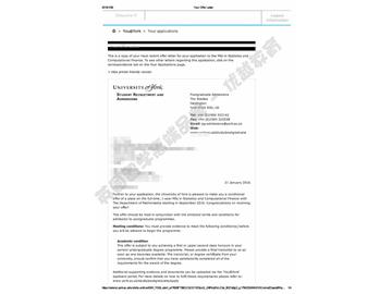 恭喜寧同學(xué)獲得約克大學(xué)統(tǒng)計(jì)與計(jì)算金融專業(yè)碩士通知書