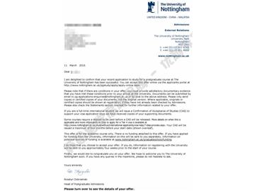 恭喜吳同學(xué)獲得諾丁漢大學(xué)學(xué)習(xí)、科技與教育專業(yè)碩士通知書(shū)