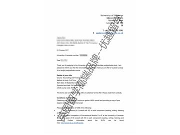 2018offer：恭喜于同學(xué)獲得蘭卡斯特大學(xué)會(huì)計(jì)與金融管理專(zhuān)業(yè)碩士通知書(shū)