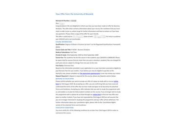 2019offer：恭喜李同學(xué)獲得華威大學(xué)商務(wù)分析專(zhuān)業(yè)碩士通知書(shū)